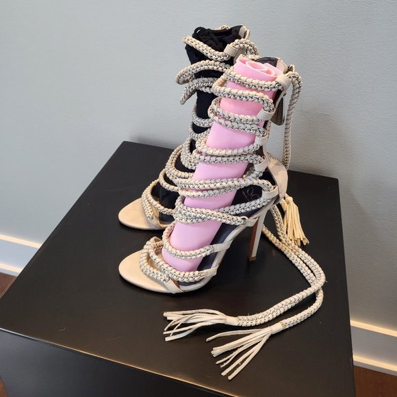 Monica Chiang leather lace-up Gladiator sandals "Imena II" - Picture 4 of 7